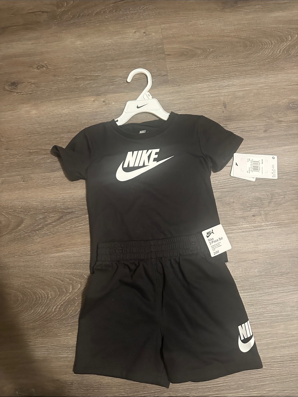 Nike Black Kids Logo Tee and Shorts Set 24 Months